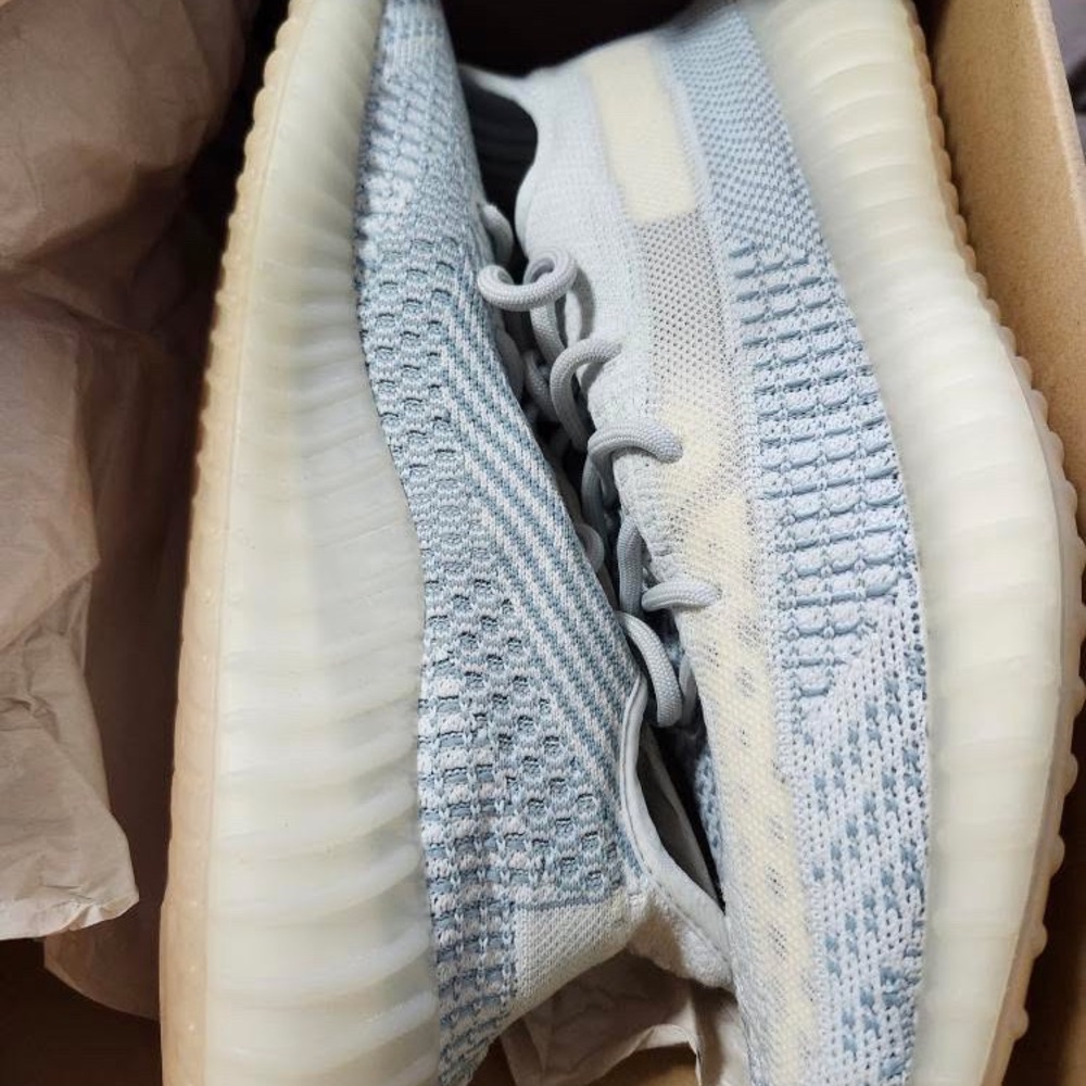 Adidas Yeezy Boost 350 V2 in Light Blue and Cream